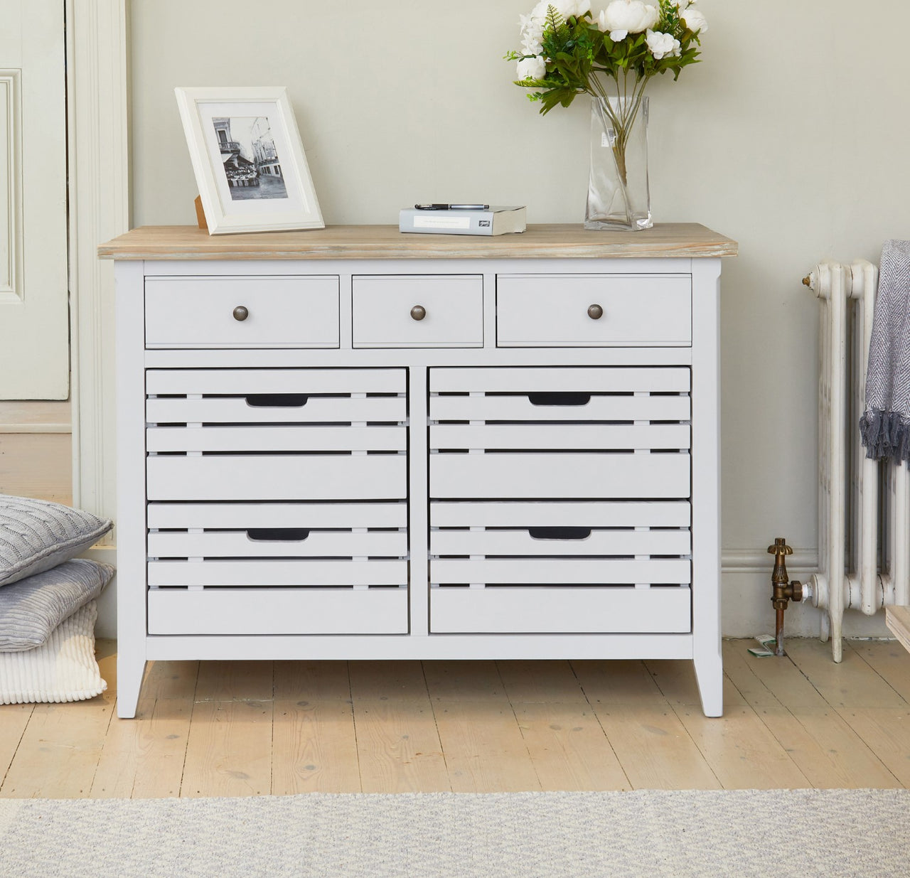 Urban Chic Grey Painted Sideboard Cupboard