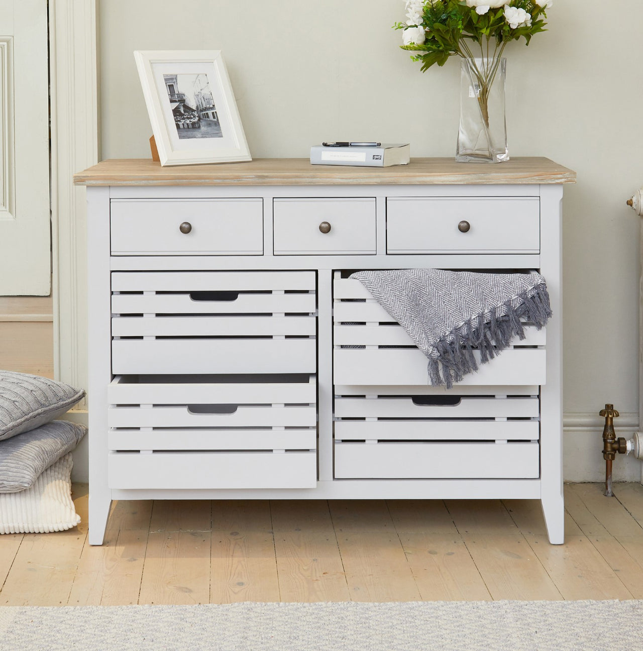 Urban Chic Grey Painted Sideboard Cupboard