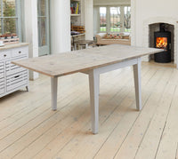 Thumbnail for Grey Painted 95cm Square Extending Dining Table Limed Wood Top