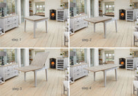 Thumbnail for Grey Painted 95cm Square Extending Dining Table Limed Wood Top