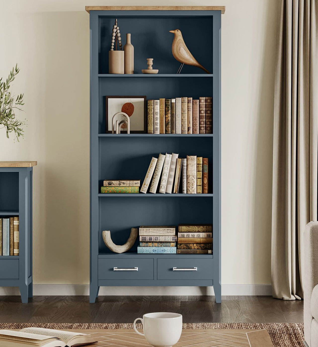 Signature Blue Tall bookcase