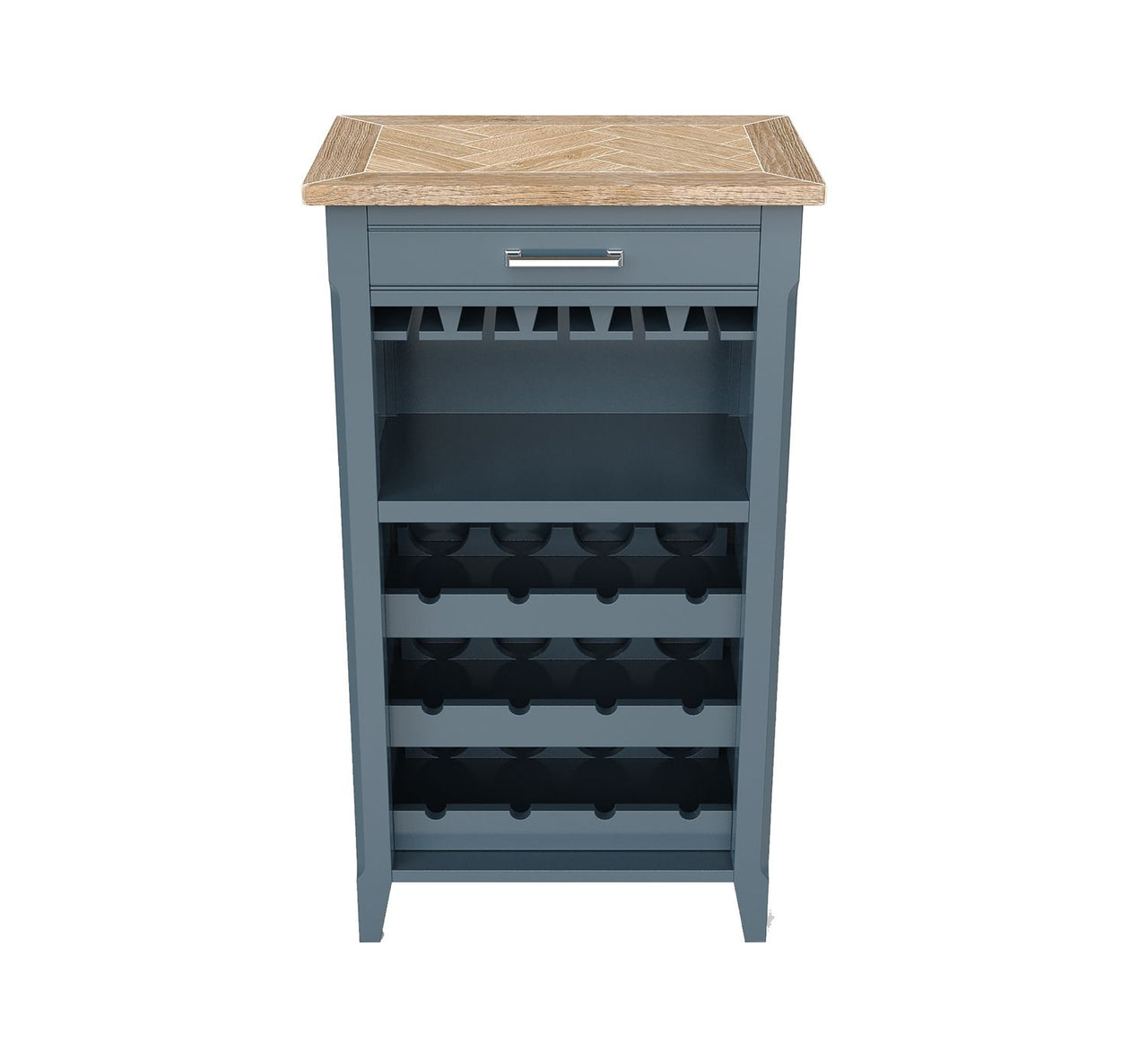 Signature Blue Wine Rack Glass Storage Cabinet