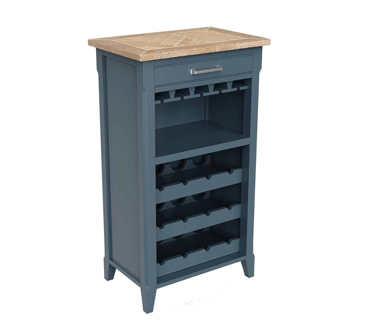 Signature Blue Wine Rack Glass Storage Cabinet