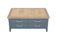 Thumbnail for Signature Blue Coffee Table with drawers And hidden storage trunk