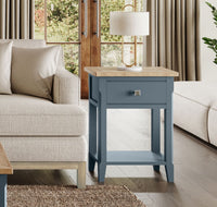 Thumbnail for Signature Blue One Drawer Lamp Table