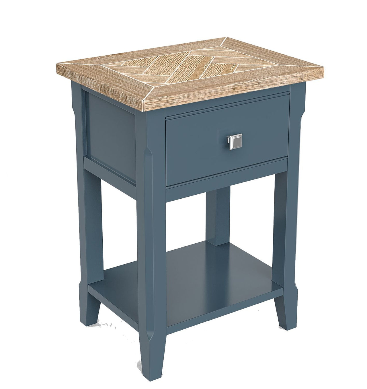 Signature Blue One Drawer Lamp Table