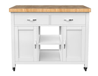 Thumbnail for Kitchen Island (White) with Butchers Block