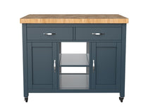 Thumbnail for Kitchen Island (Blue) with Butchers Block