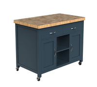 Thumbnail for Kitchen Island (Blue) with Butchers Block