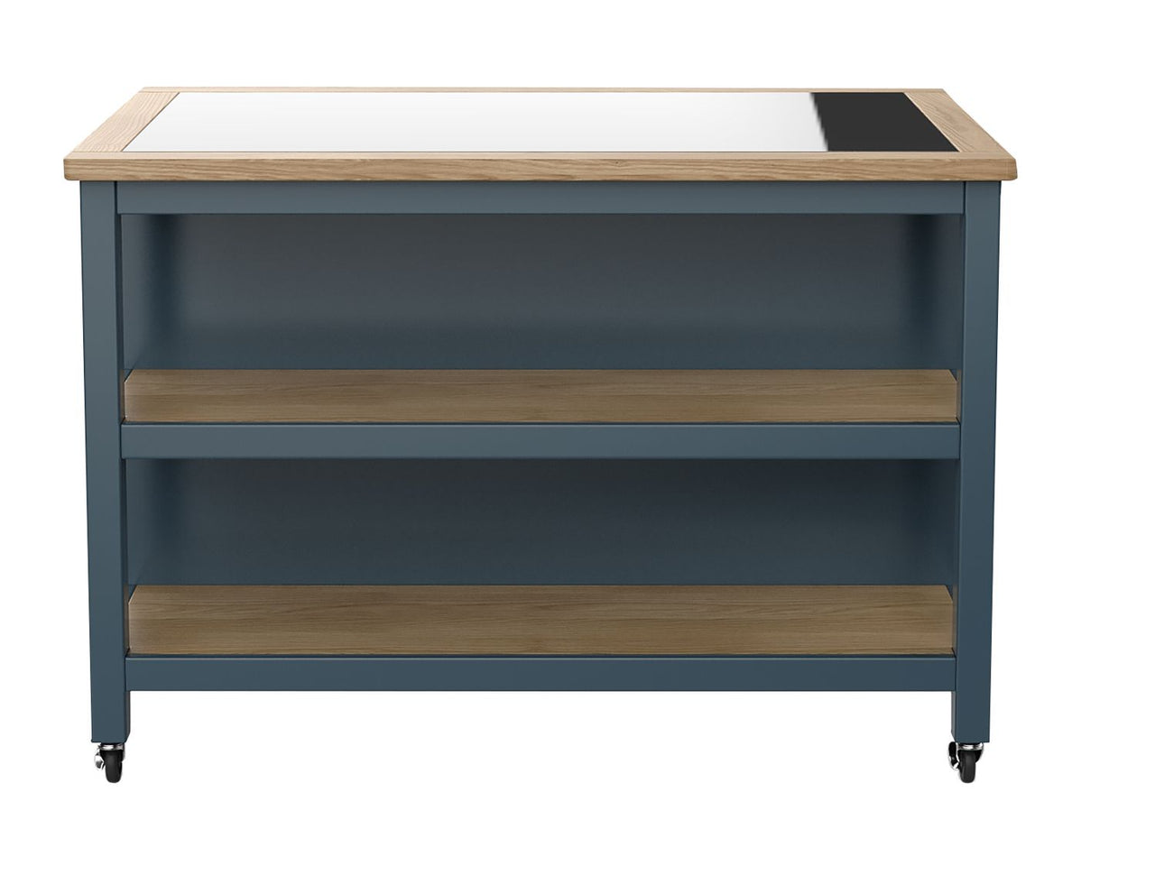 Kitchen Island (Blue) Open with Breakfast Bar