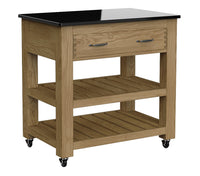 Thumbnail for Kitchen Island (Oak) Two Drawer With Black Granite Top