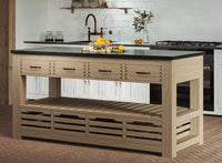 Thumbnail for Kitchen Island (Oak) Four Drawer With Black Granite Top