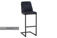 Thumbnail for (VPR03H) Vintage Black Leather Bar Stool (Pack of Two)