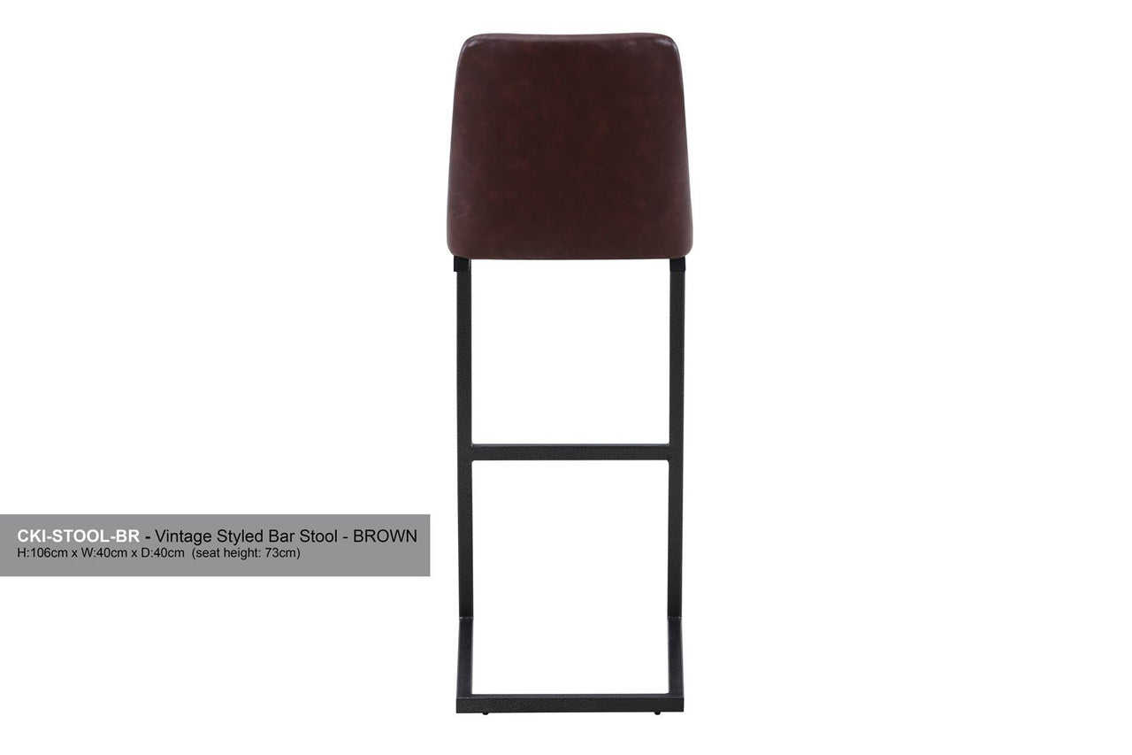 (VPR03G) Vintage Brown Leather Bar Stool (Pack of Two)