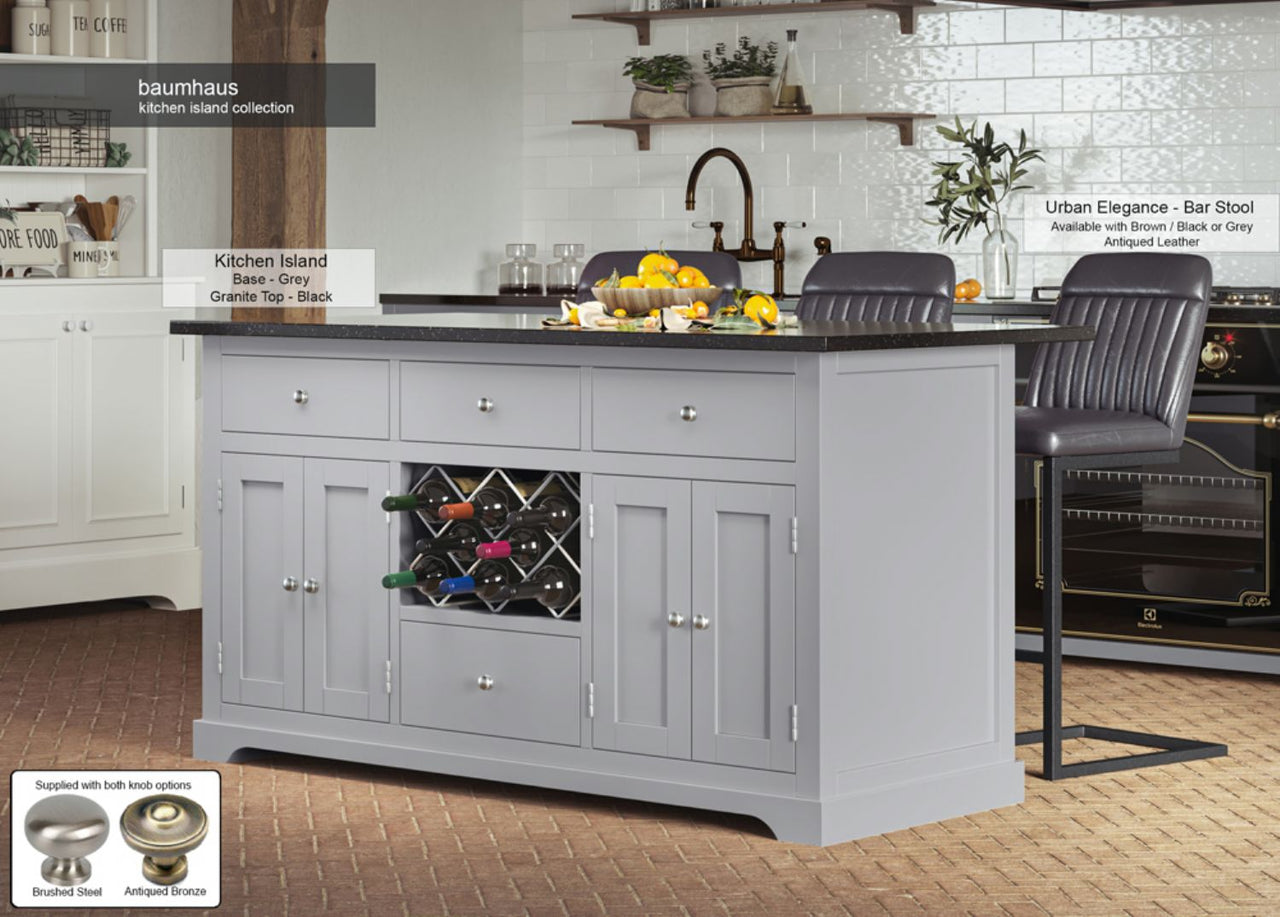 Grey Kitchen Island (BASE ONLY)