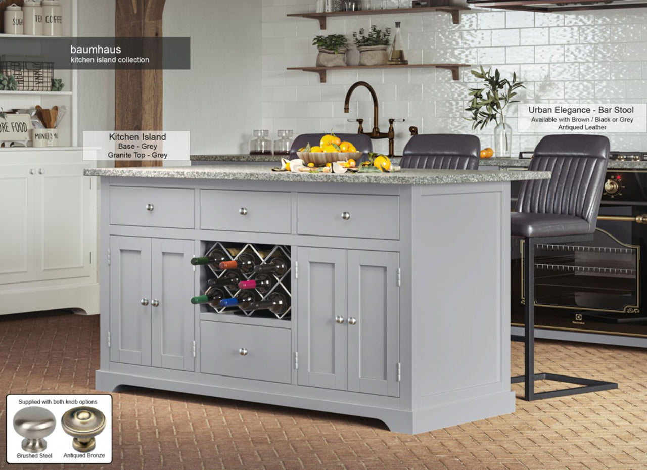 Grey Kitchen Island (BASE ONLY)