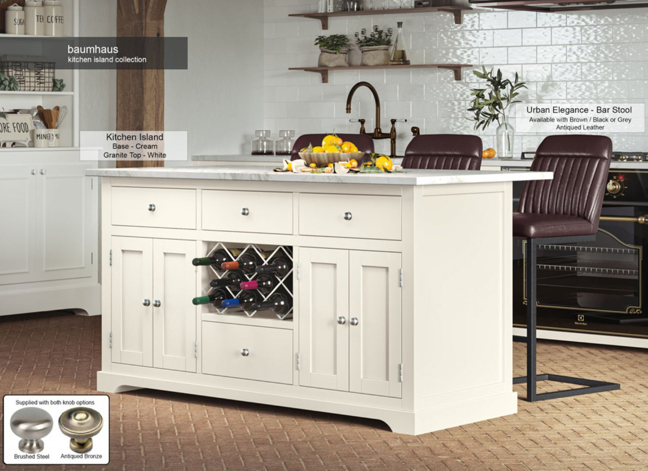 Cream Kitchen Island (BASE ONLY)