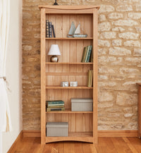 Thumbnail for Solid Light Oak Large Tall Bookcase 4 Adjustable Shelves