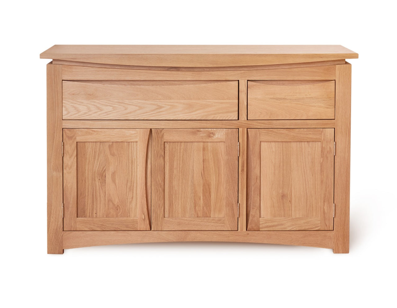 Light Solid Oak Large Wide Sideboard Cupboard 3 Doors 2 Drawers