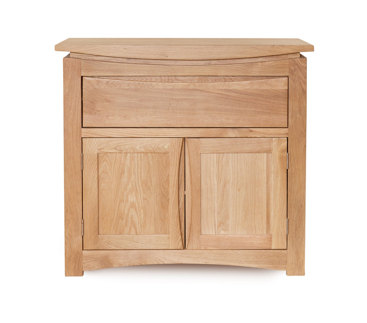 Light Solid Oak Small Sideboard Cupboard 2 Doors 1 Drawer