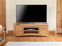 Thumbnail for Light Solid Oak Widescreen TV Cabinet