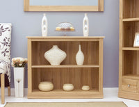 Thumbnail for Solid Light Oak Low Small Window Bookcase 1 Shelf Display Unit