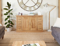 Thumbnail for Light Oak Large 6 Drawer Sideboard with Storage Cupboards