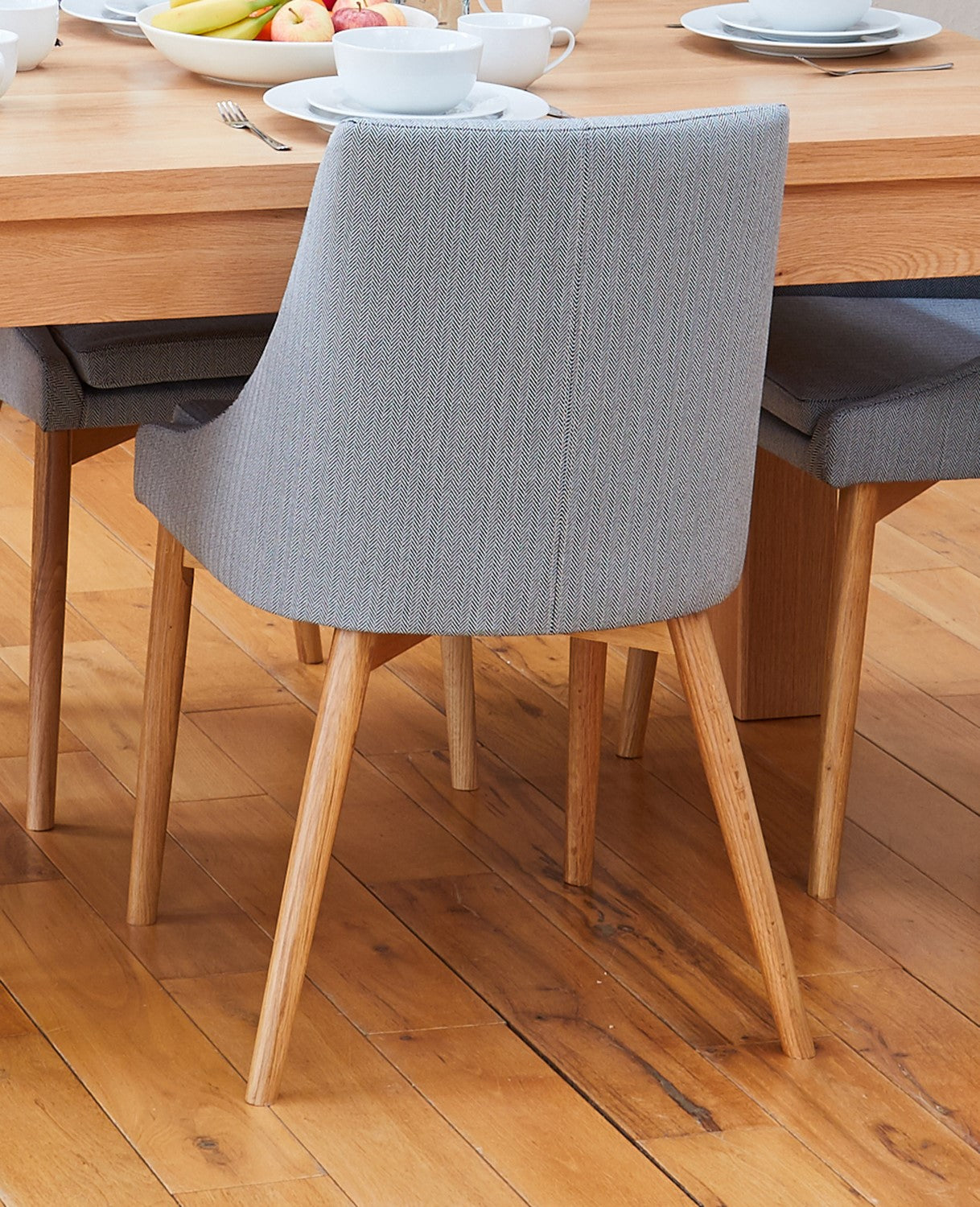 Pair of Oak Grey Dining Chairs