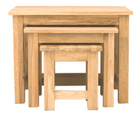 Thumbnail for Solid Light Oak Nest of 3 Coffee Tables Rectangular Set of 3