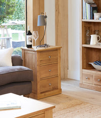 Thumbnail for Solid Light Oak 3 Drawer Bedside Lamp Table Chest of Drawers