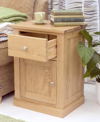 Thumbnail for Light Oak 1 Door 1 Drawer Lamp Bedside Table Pot Cupboard Nightstand