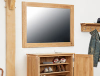 Thumbnail for Solid Light Oak Over Mantel Wall Mirror Rectangular