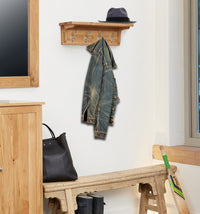 Thumbnail for Solid Light Oak Wall Mounted Coat Rack