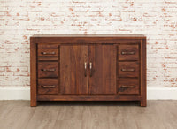 Thumbnail for Dark Wood Walnut 125cm Wide Storage Sideboard