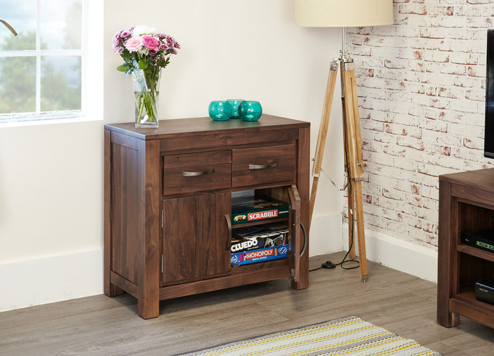 Dark Wood Walnut Small Sideboard