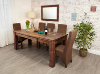 Thumbnail for Dark Wood Walnut Extending Dining Table 6 to 8 Seater Dark Wood Finish