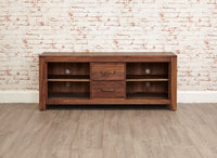 Thumbnail for Solid Walnut Widescreen TV Cabinet with 2 Drawers 4 Open Shelves