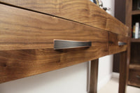 Thumbnail for Solid Walnut HiFi Media Storage Display Unit Dark Wood Finish