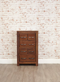 Thumbnail for Walnut DVD CD Media Storage Chest of Drawers Unit Dark Wood Finish