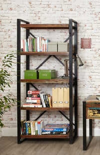 Thumbnail for 200cm Tall Rustic Large Bookcase Painted Open Wall Shelving Unit