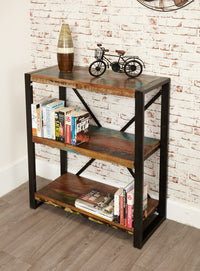 Thumbnail for Rustic Low Open Bookcase Painted Reclaimed Shelving Display Unit