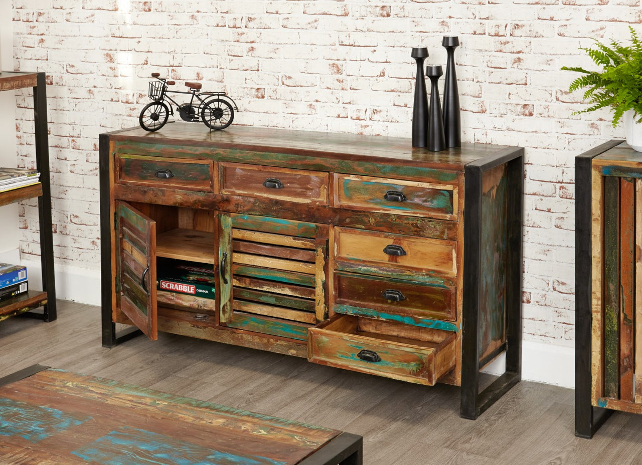 Rustic Large Sideboard Reclaimed Painted Industrial Urban Chic