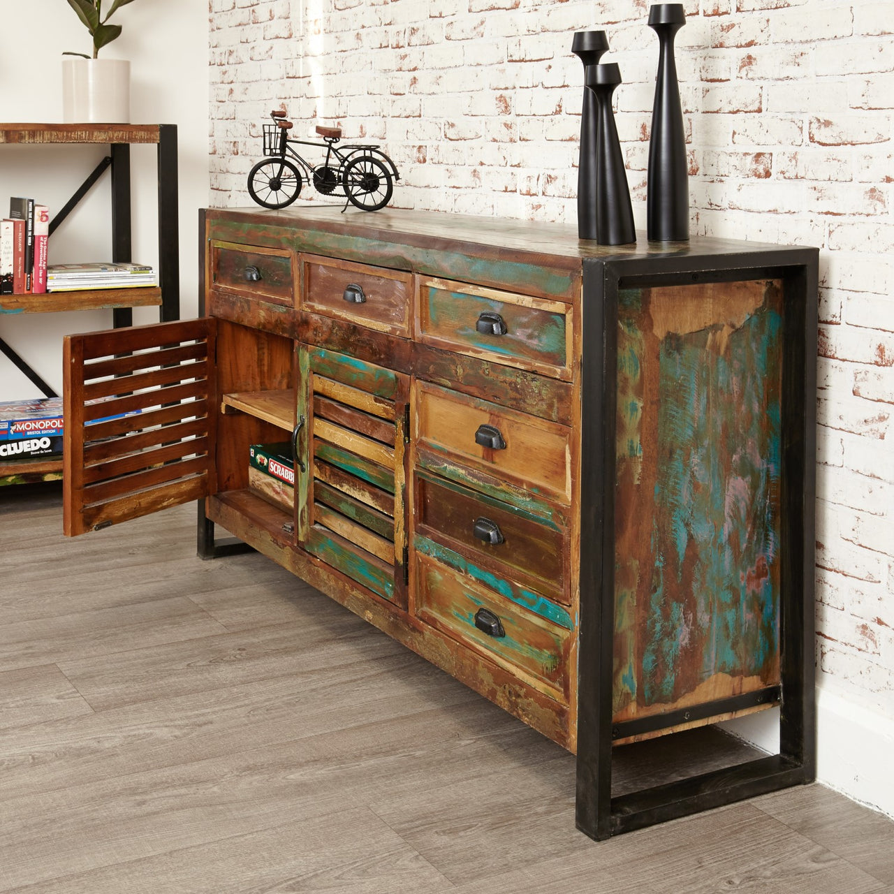 Rustic Large Sideboard Reclaimed Painted Industrial Urban Chic