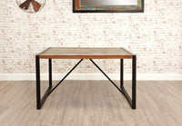 Thumbnail for Small Rustic Dining Table Painted Reclaimed Black Metal Frame Base