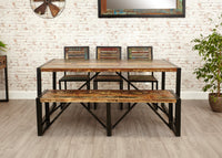 Thumbnail for Rustic Dining Table Painted Reclaimed Black Metal Frame Base