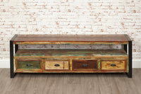 Thumbnail for Reclaimed Wood Large Open Widescreen TV Cabinet Unit With Drawers