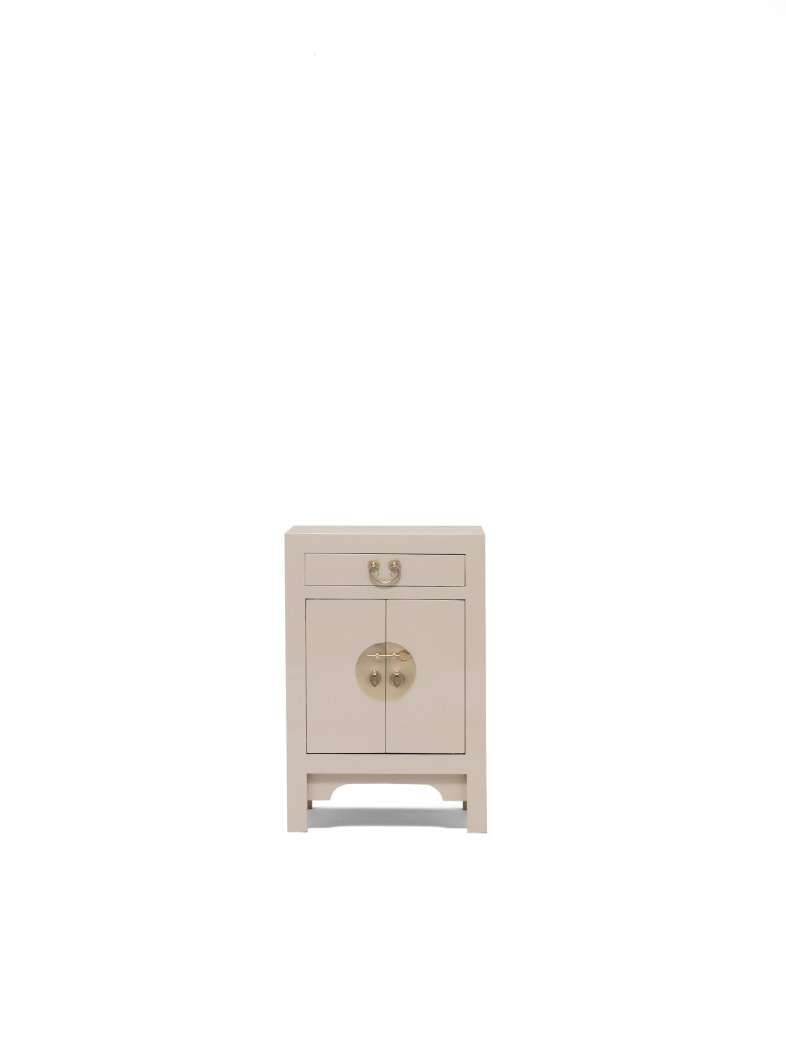 Chinese Painted Oyster Grey Small Cabinet