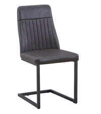 Thumbnail for Pair of Vintage Grey Leather Dining Chairs