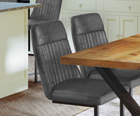 Thumbnail for Pair of Vintage Grey Leather Dining Chairs