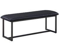 Thumbnail for Vintage Black Leather Dining Bench